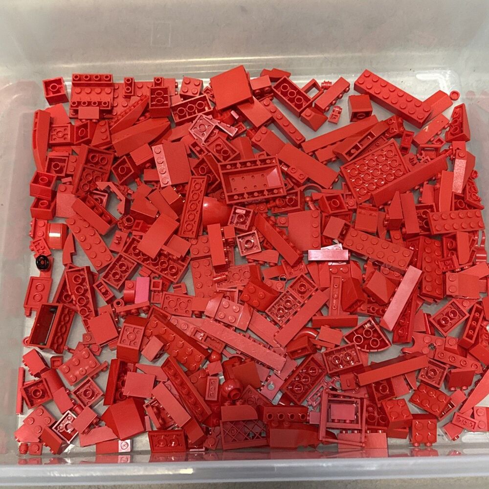 LEGO Red Lot Brick Plate Special Pieces 1 Pound Bulk